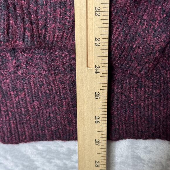 Sundance Sweater Womens Small Burgundy V Neck Cable Knit Pullover Marled Boho - Picture 8 of 8